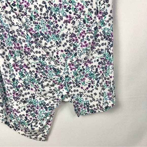 Cuddl Duds White Purple Ditsy Floral Short Sleeve T-Shirt S - Picture 5 of 5